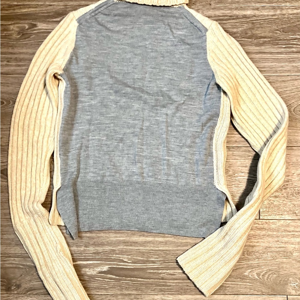Tory Burch Cream Chunky wool Blend Knit Turtleneck Sweater - Picture 2 of 4